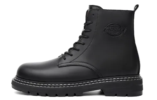 Dickies Cow Split Leather Versatile Short Combat Boots Men's Black