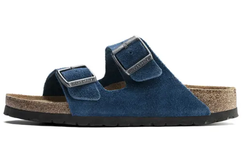 Birkenstock Suede Slide Slippers Men's Blue