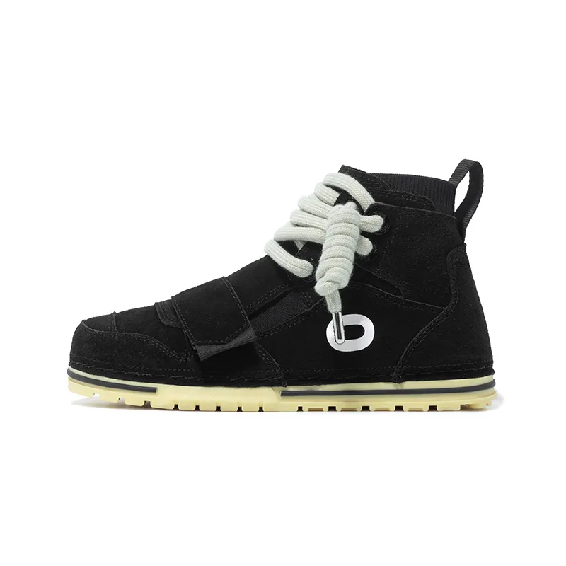 OETZI Skateboard Shoes Unisex High Top Black