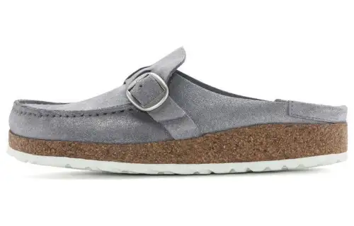 Birkenstock Buckley Suede Closed Toe Slippers Women's Cyan Narrow