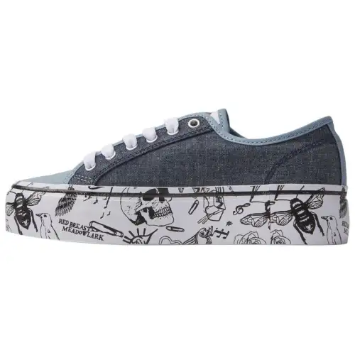 DC Shoes Manual Suede Low top Skateboard Shoes Women's Blue