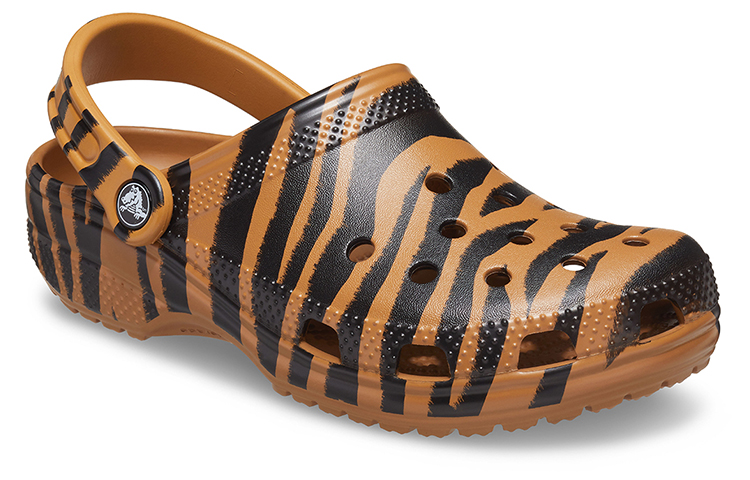 Crocs Classic Clog Animal Printing Beach Tiger Stripes Yellow Sandals