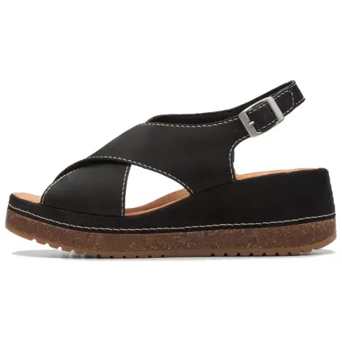 Clarks Cow Leather Comfortable Beach Sandals Women's Black