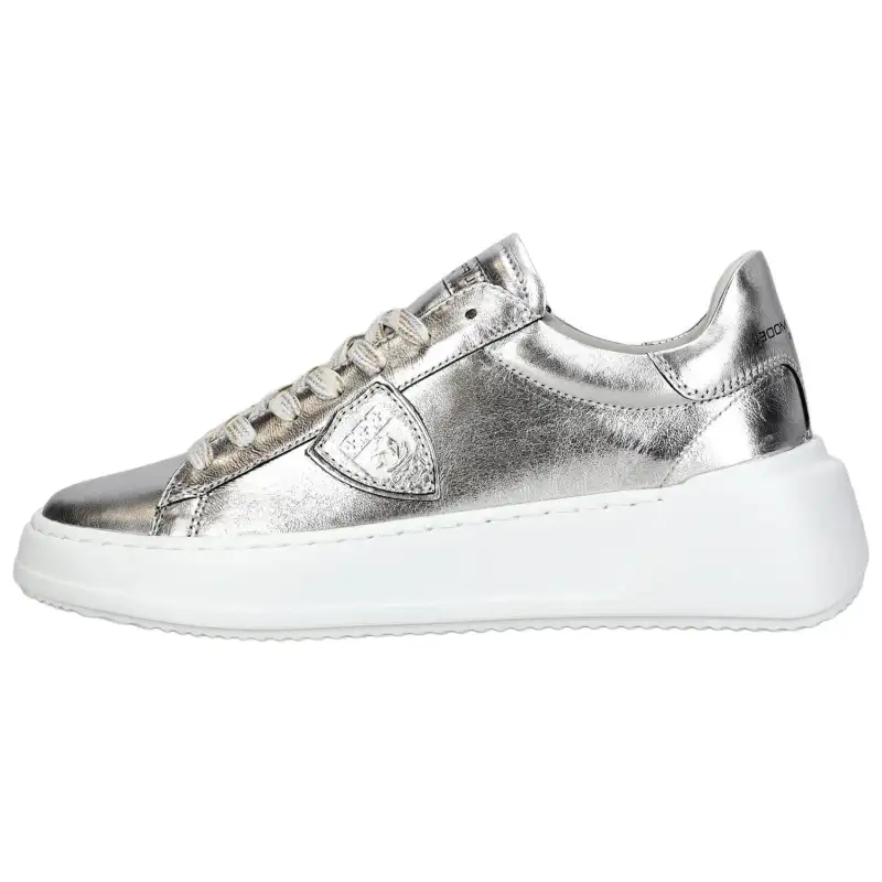 PHILIPPE MODEL Leather Low top Skateboard Shoes Women's Silver