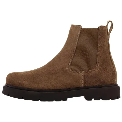 Birkenstock Highwood Slip On Suede Short Chelsea Boots Women's Brown Narrow
