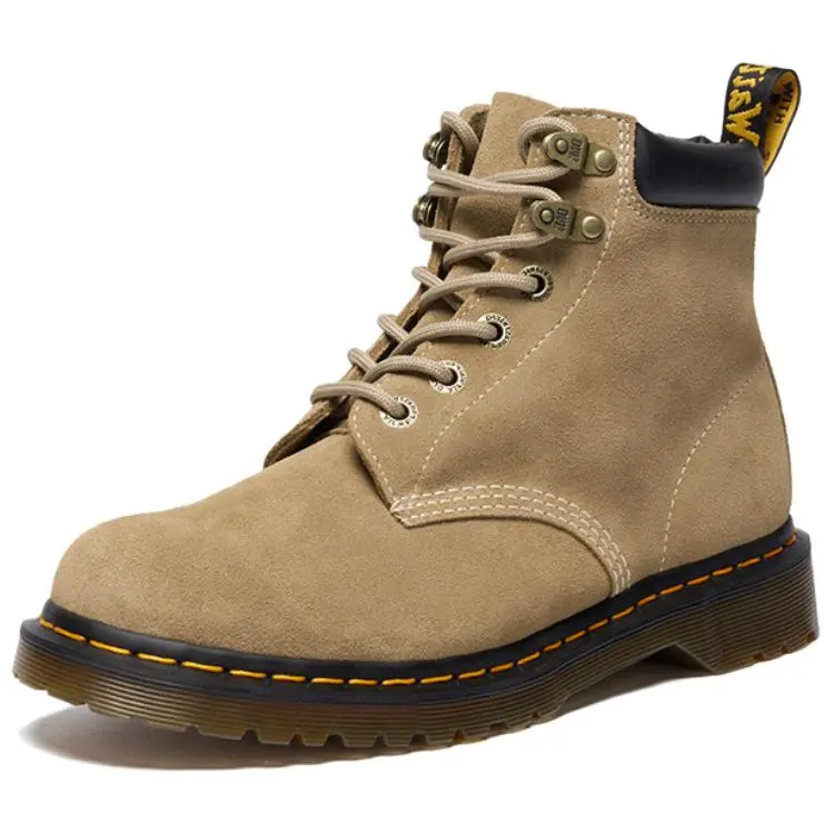 Dr.Martens 939 Cow Split Leather Short Combat Boots Unisex Apricot