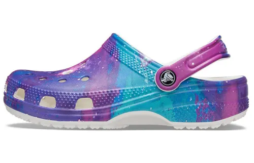 Crocs Classic Pattern White Purple Sandals 'White Purple'