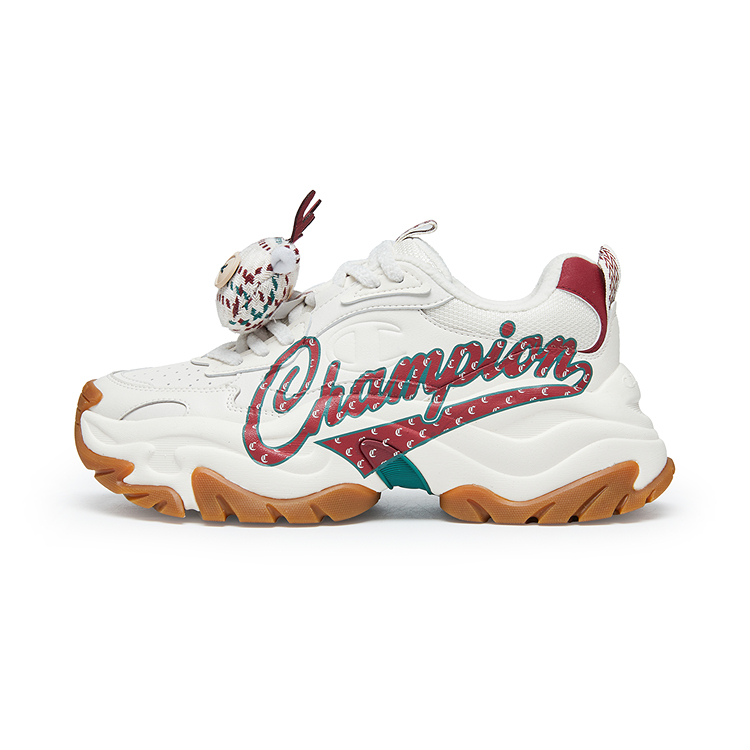 Champion Low top Chunky Sneakers Women's Milk White/Team Red