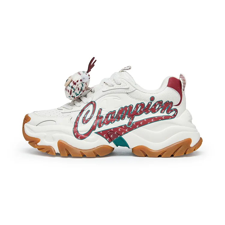 Champion Low top Chunky Sneakers Women's Milk White/Team Red