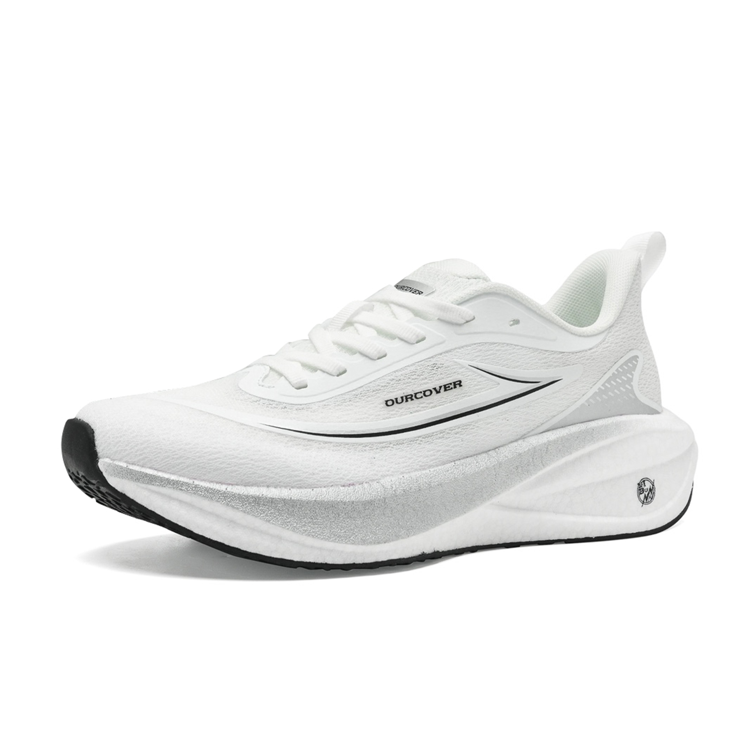 OURCOVER ETPU Sole Running Shoes Unisex Silver White