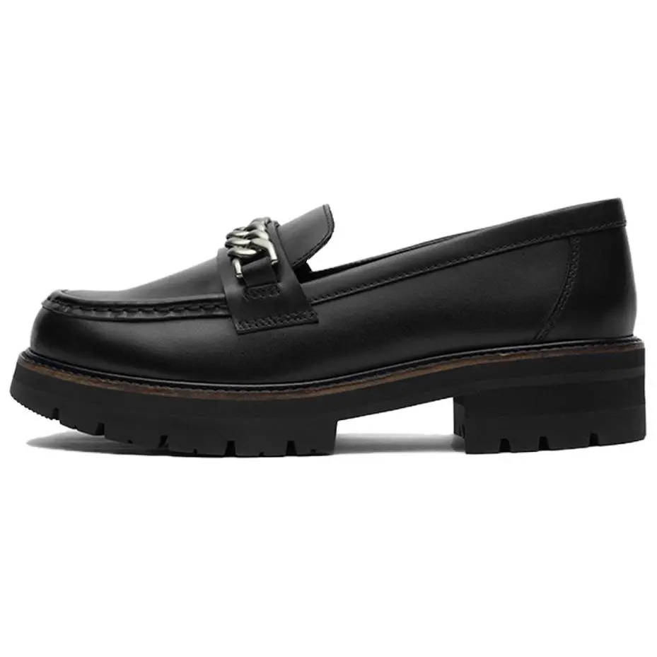 Clarks Cow Leather Loafers 3.5cm Women's Black