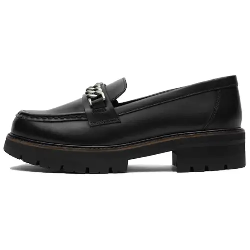 Clarks Cow Leather Loafers 3.5cm Women's Black