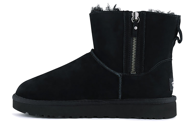 UGG Classic Mini Double Zip Double Zipper Snow Boots Black Women's
