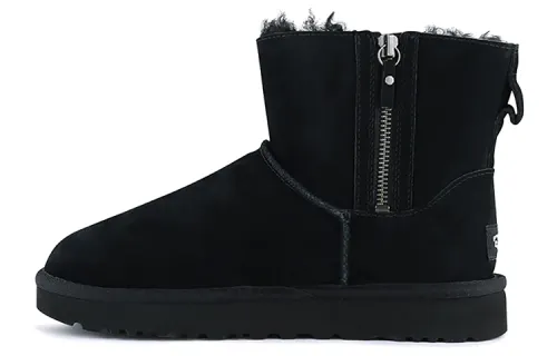 UGG Classic Mini Double Zip Double Zipper Snow Boots Black Women's