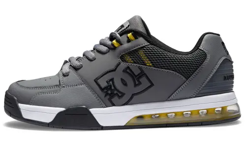 DC Shoes Versatile Cow Leather Multifunction Slip Resistant Abrasion Resistant Low top Sports Casual Shoes Men's Gray