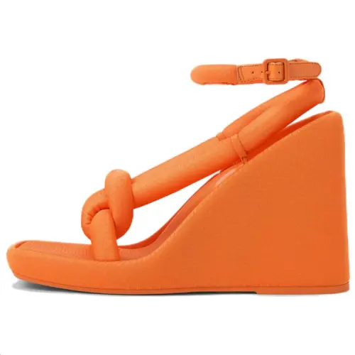 CHARLES&KEITH Pu One Strap Sandals 10cm Women's Orange