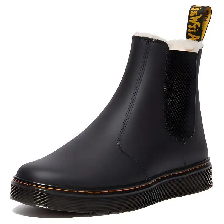 Dr.Martens Cow Split Leather Crew Chelsea Boots Unisex Black