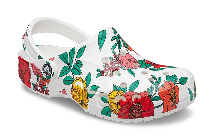 Crocs Beach White Flowers Sandals 'White Red Green'