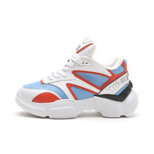 Miguel Vieira Chunky Sneakers Women's Low Top White & Blue & Orange/White & Black/White & Pink Purple