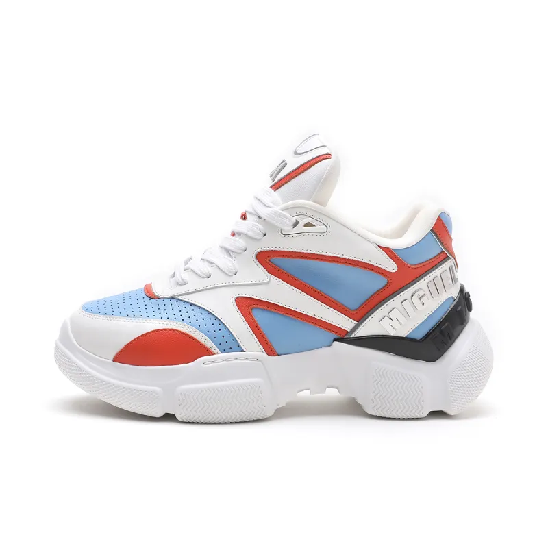Miguel Vieira Chunky Sneakers Women's Low Top White & Blue & Orange/White & Black/White & Pink Purple