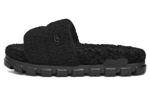 UGG Minimalist Style Comfortable Fleece Lined Mules EVA Slide Slippers Women's Black