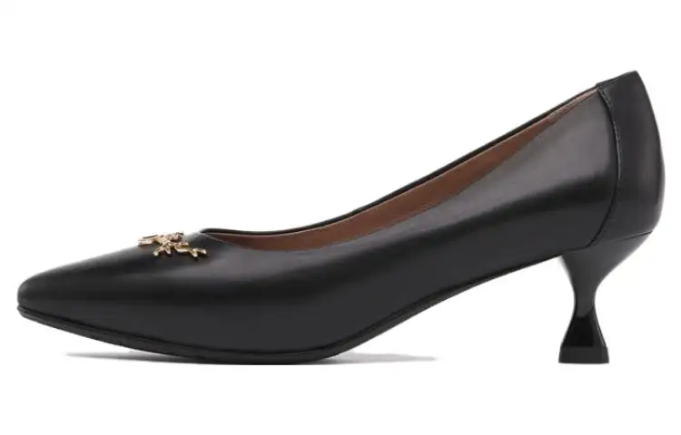 Chrisdien Deny Leather Slim Heel High Heels Women's Black