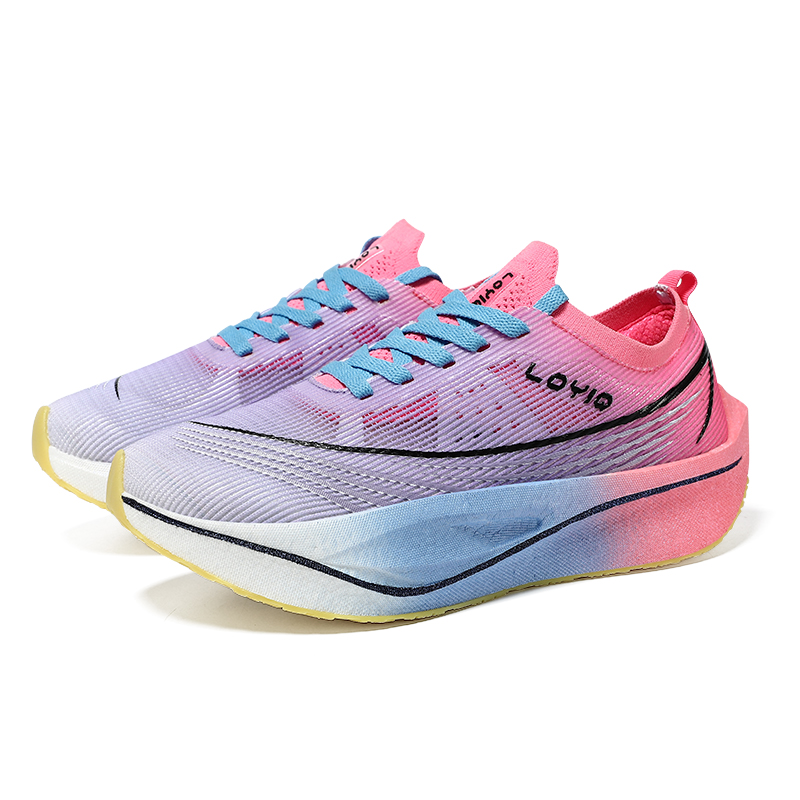 Loyiq Low Top Running Shoes Unisex Fluorescent Sakura Pink