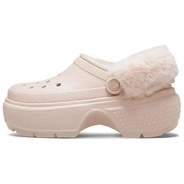 Crocs Snow House Warm Cotton Clogs Women's Quartz Pink Plush Section Non Detachable