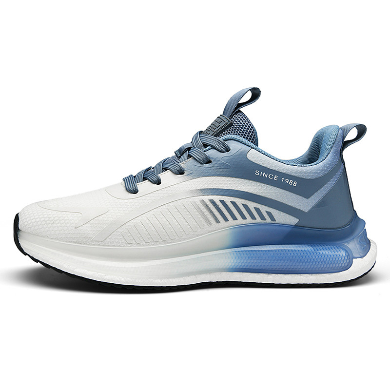 AOKANG Breathable Low top Popcorn Casual Running Shoes Men’s White Blue