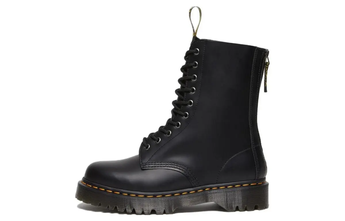 Dr. Martens 1490 Hi Bex Zip Leather Boots 'Black'