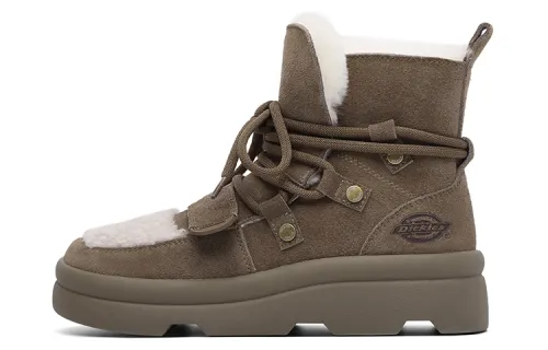 Dickies Comfortable And Versatile, Outdoor Thermal Fleece Lined Vintage Casual Snow Boots Women's Khaki