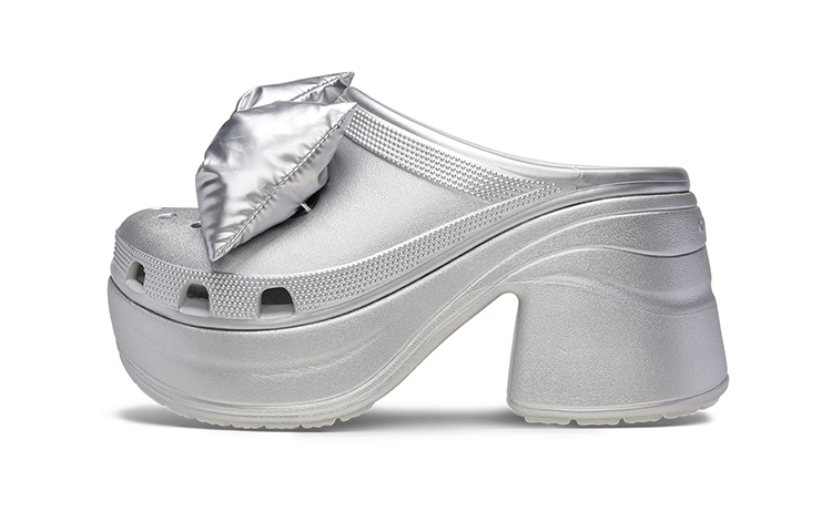 Женские сабо Crocs Bow Clog (серебристые)