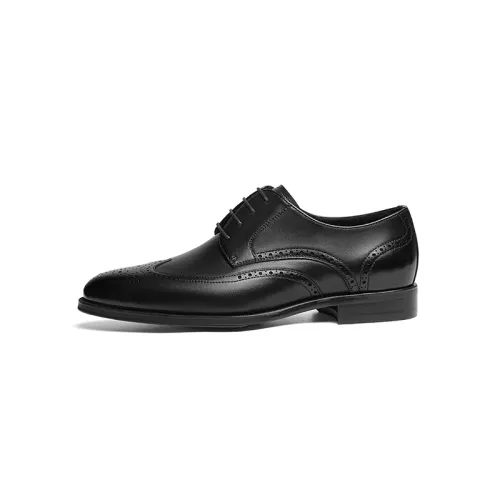 Red Dragonfly Cow Leather Business High-End Brogue Carved Wedding Shoes Formal Leather Shoes Men's Style