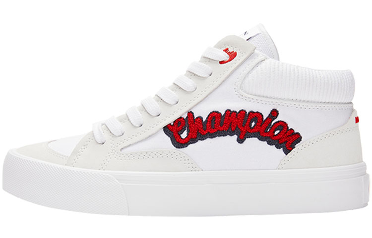 Champion Campus Star Pop High 1.0 Versatile Skateboard Shoes Men's White Red