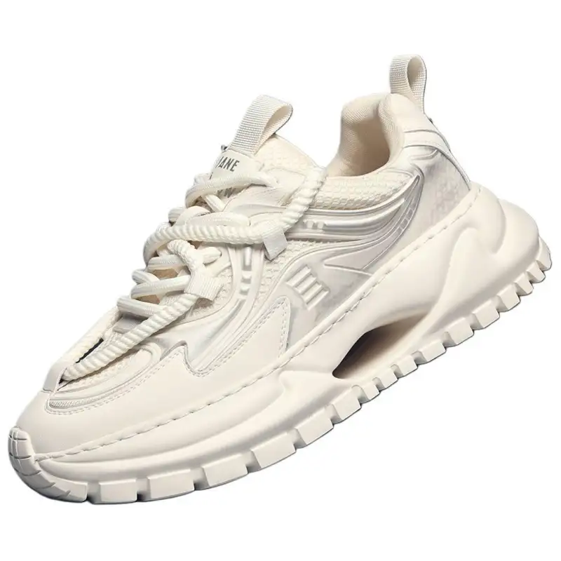 JANE HARLOW Textile, Leather Low top Chunky Sneakers Men's White