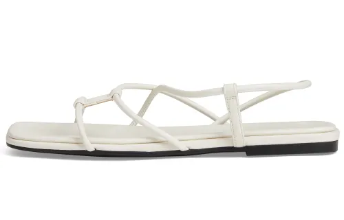 CHARLES&KEITH Small Ck Pu One Strap Sandals 1.4cm Women's Chalk White/Black