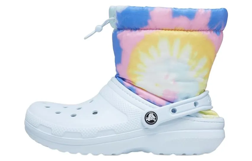 Crocs Classic Lined Neo Puff Boots 'Tie Dye Mineral Blue'