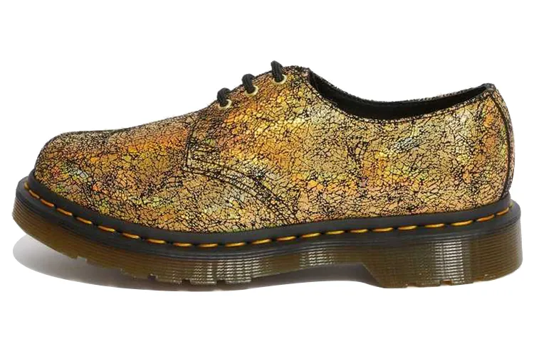 Dr. Martens 1461 Metallic Leather Oxford Shoes 'Iridescent Crackle Gold' Women's