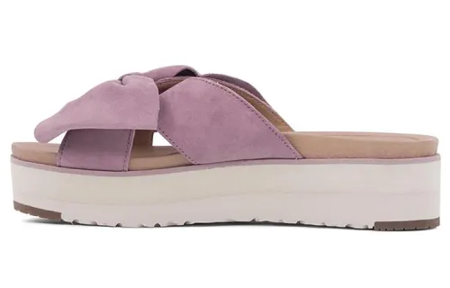 UGG Bow Open Toe Pink Red Slippers Women's