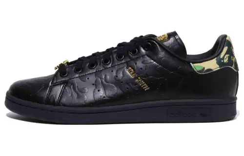 Adidas x A BATHING APE STAN SMITH Leather Low top Skateboard Shoes Women's