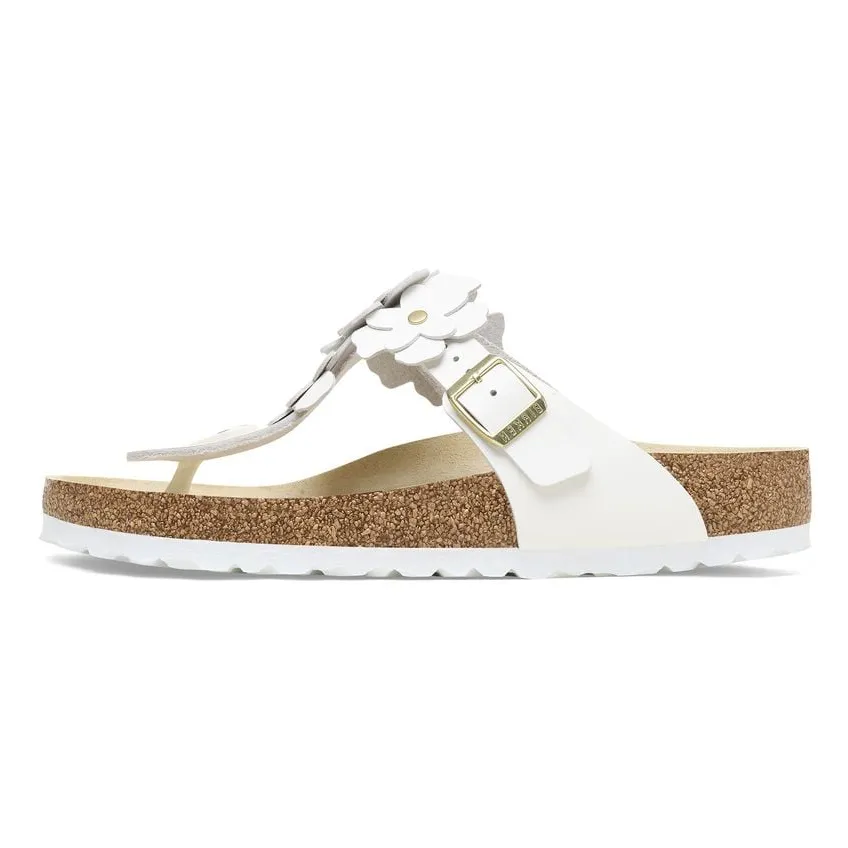 Birkenstock Gizeh Flower EVA Abrasion Resistant Abrasion Resistant Flip Flops Women's White Narrow