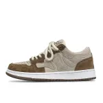 LuzaoT Microfiber Leather Low top Skateboard Shoes Unisex Gray Brown