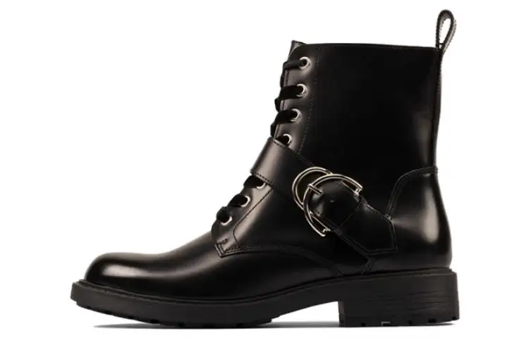 Clarks Leather Minimalist Fashion Ankle Boots Women's Black