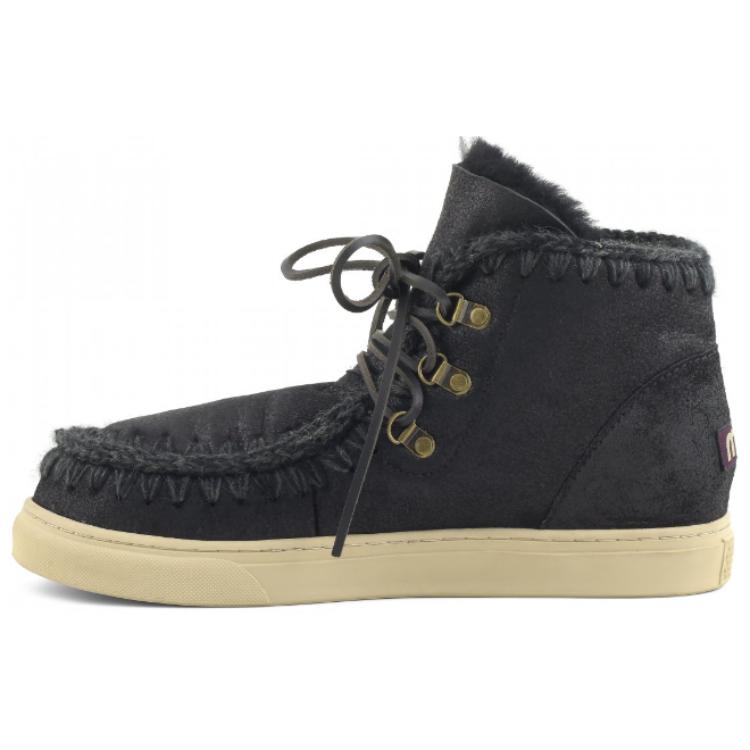 MOU Sheepskin Short Snow Boots Men's Black