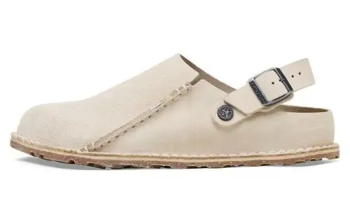 Birkenstock Split Suede Casual Shoes Unisex Beige Narrow