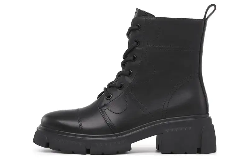 CHRISDIEN DENY Short Combat Boots 3.5cm Women's Black
