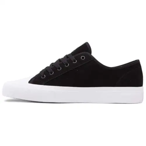 DC Shoes Cow Leather, Leather Non slip Lightweight Low top Skateboard Shoes Men's Black White