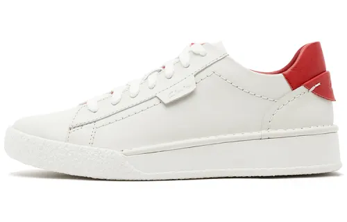 Clarks Stylish Skateboarding Shoes Women's White Red