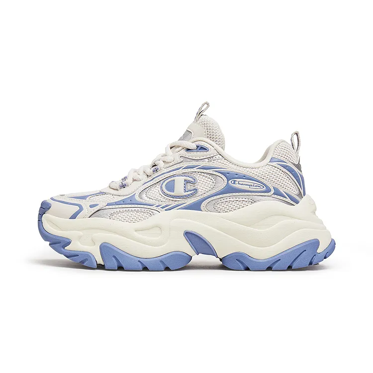 Champion Nebula Layered Balance Low top Chunky Sneakers Women's New Beige White/Timeless Blue