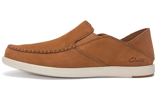 Clarks Bratton Slip Casual Shoes Men's Dark Umber